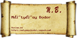 Mátyásy Bodor névjegykártya
